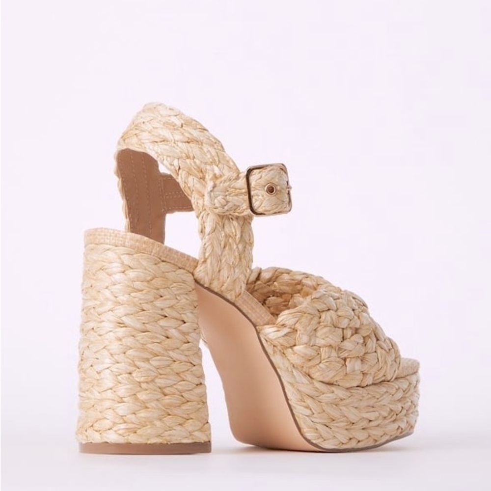 JustFab Women’s Rosalie Chunky Heel Espadrille Platform Sandals Shoes Size 11 - Picture 5 of 11